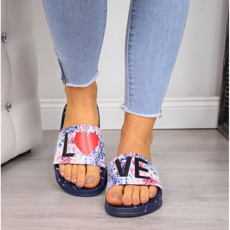 Papuci de plajă de cauciuc de damă bleumarin Big Star albastru marin 2