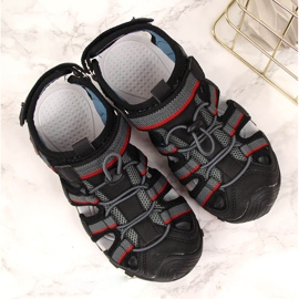 Sandale pentru baieti cu Velcro negru American Club 1