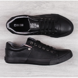 Piele ecologică joasă pentru bărbați, neagră, Big Star GG174029 negru 1