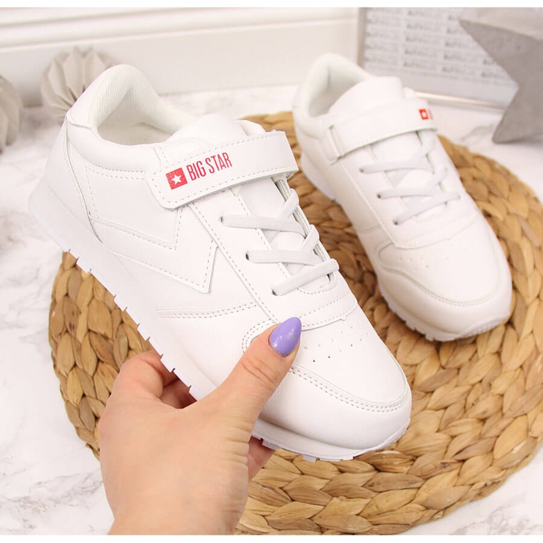White Big Star GG374057 pantofi sport copii albi cu velcro 1