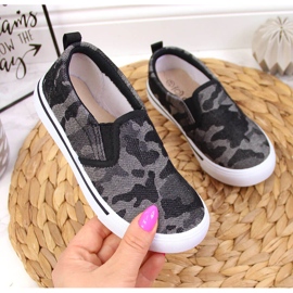 Pantofi slip on papuci pentru gradinita, camo negru Atletico 1 Pantofi slip on papuci pentru gradinita, camo negru Atletico 1