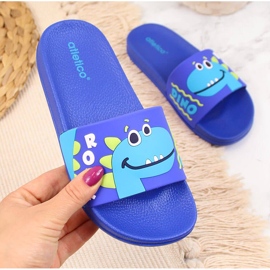 Papuci de piscina baieti albastri Atletico albastru 1 Papuci de piscina baieti albastri Atletico albastru 1