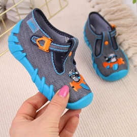 Papuci de baieti pentru gradinita, gri si albastru Befado 1