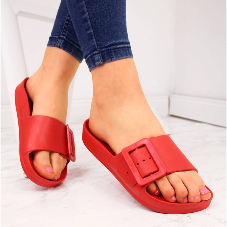 Papuci de plajă de damă cu spumă roșie Big Star FF274A385 roșu 1 Papuci de plajă de damă cu spumă roșie Big Star FF274A385 roșu 1