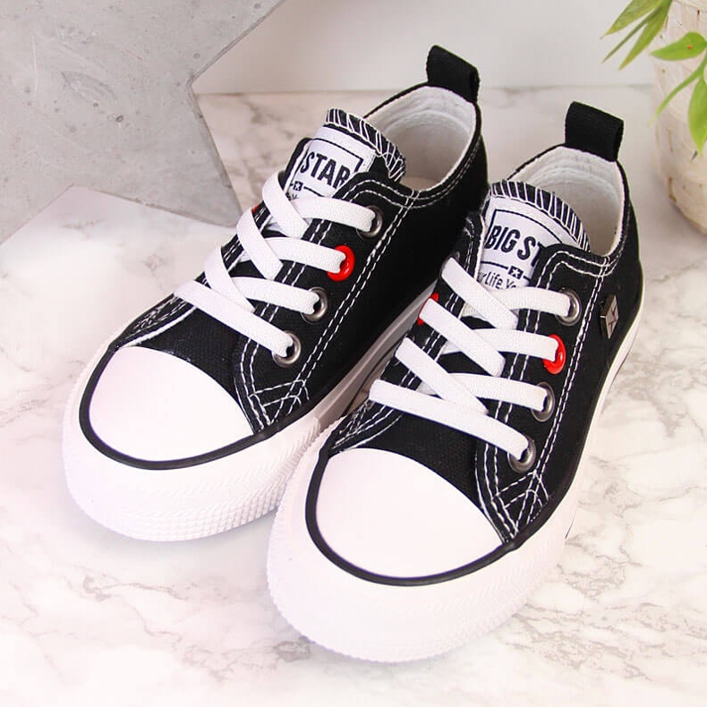 Tenisi copii negri josi Big Star HH374090 alb negru 2