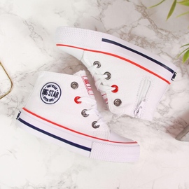 Tenisi albi cu fermoar pentru copii Big Star HH374083 2 Tenisi albi cu fermoar pentru copii Big Star HH374083 2