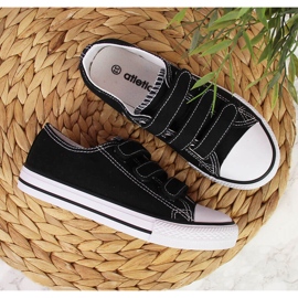 Adidași negri Atletico pentru copii, cu închidere cu velcro negru 2