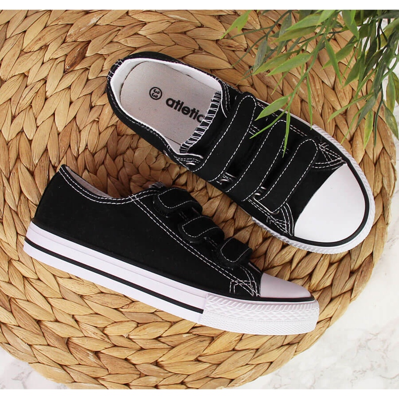 Adidași negri Atletico pentru copii, cu închidere cu velcro negru 2 Adidași negri Atletico pentru copii, cu închidere cu velcro negru 2