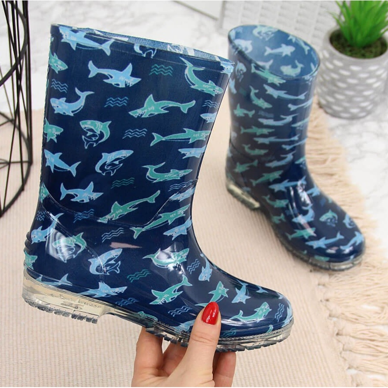 T.Sokolski Galoșe pentru băieți cu rechini bleumarin de T. Sokolski albastru 1