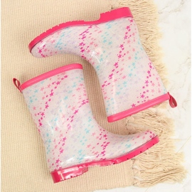 T.Sokolski Galoșuri pentru fete cu stele albe de T. Sokolski roz multicolor 2 T.Sokolski Galoșuri pentru fete cu stele albe de T. Sokolski roz multicolor 2