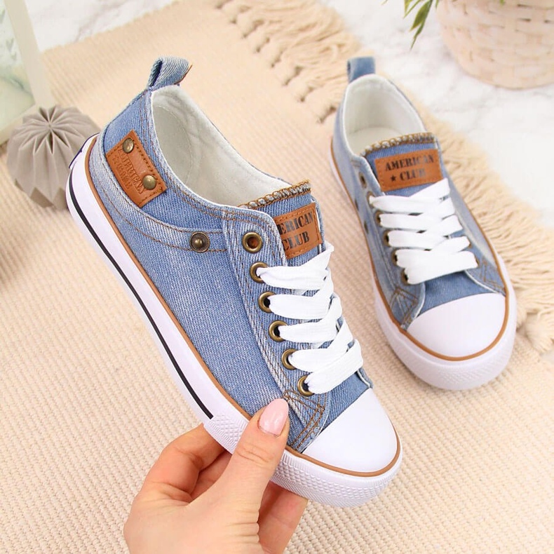 Adidasi pentru copii American Club blue denim blue albastru 1