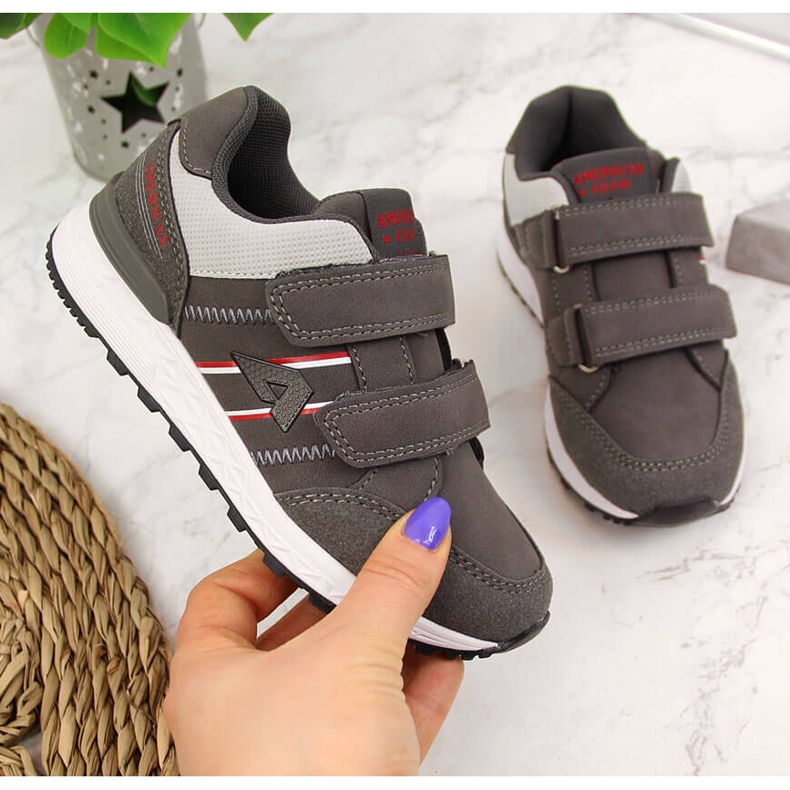 Sport băieți gri American Club velcro 1