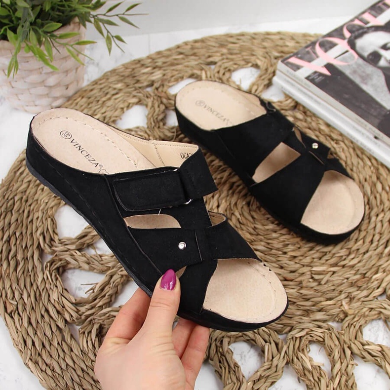 Papuci papuci negri Vinceza negru 2