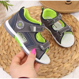 Sandale cu velcro gri American Club pentru baieti 1 Sandale cu velcro gri American Club pentru baieti 1