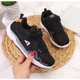 Pantofi sport pentru copii Black American Club cu velcro negru 1