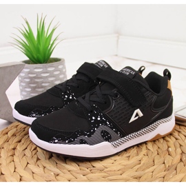 Pantofi sport pentru copii Black American Club cu velcro negru 2