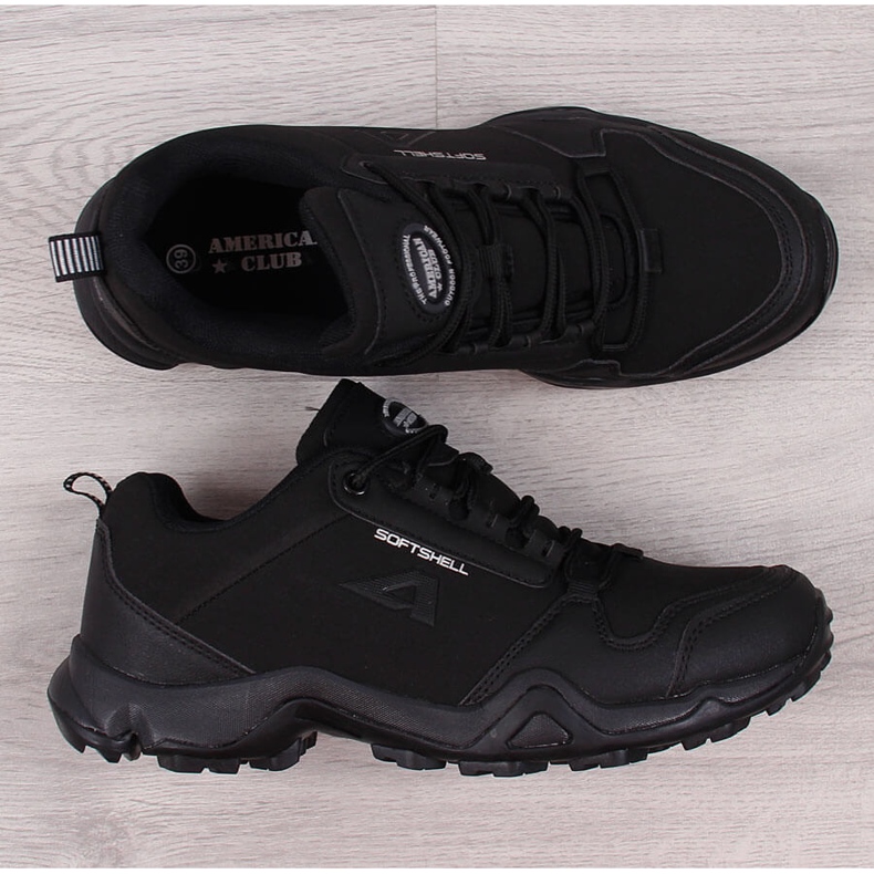 Pantofi de trekking impermeabili Black American Club negru 1