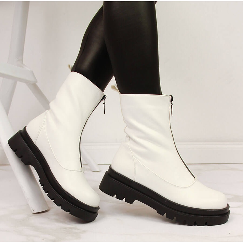 Lucrători eVento alb pentru femei, cu fermoar în față 1