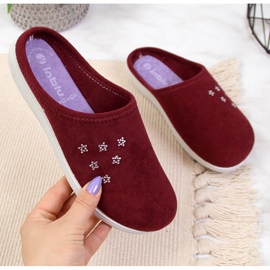 Papuci de casă maroon Inblu pentru femei roșu multicolor 2