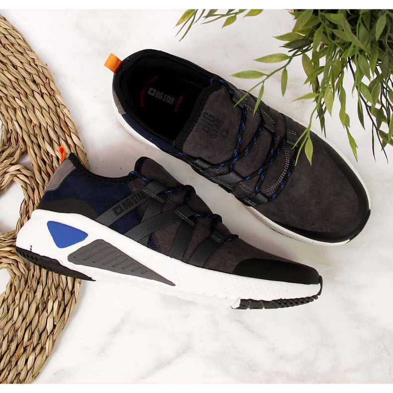 Pantofi sport din piele gri Big Star II274309 2