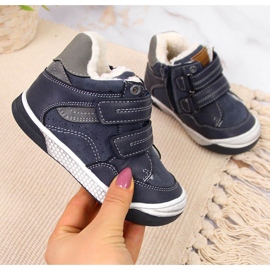 Cizme de iarna baieti cu velcro bleumarin American Club albastru marin 1