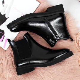 Cizme Chelsea negru lacuite izolate Sergio Leone negru 2