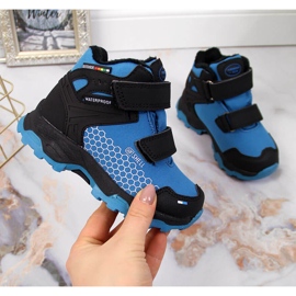 Cizme de zăpadă de trekking impermeabile cu velcro albastru American Club negru 1 Cizme de zăpadă de trekking impermeabile cu velcro albastru American Club negru 1