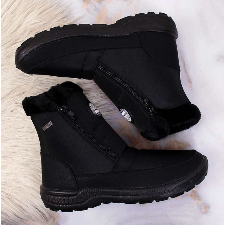 Cizme de zăpadă izolate impermeabile pentru femei Galop negre negru 2