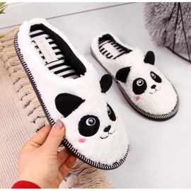 Papuci dama animale domestice panda Galop alb 2