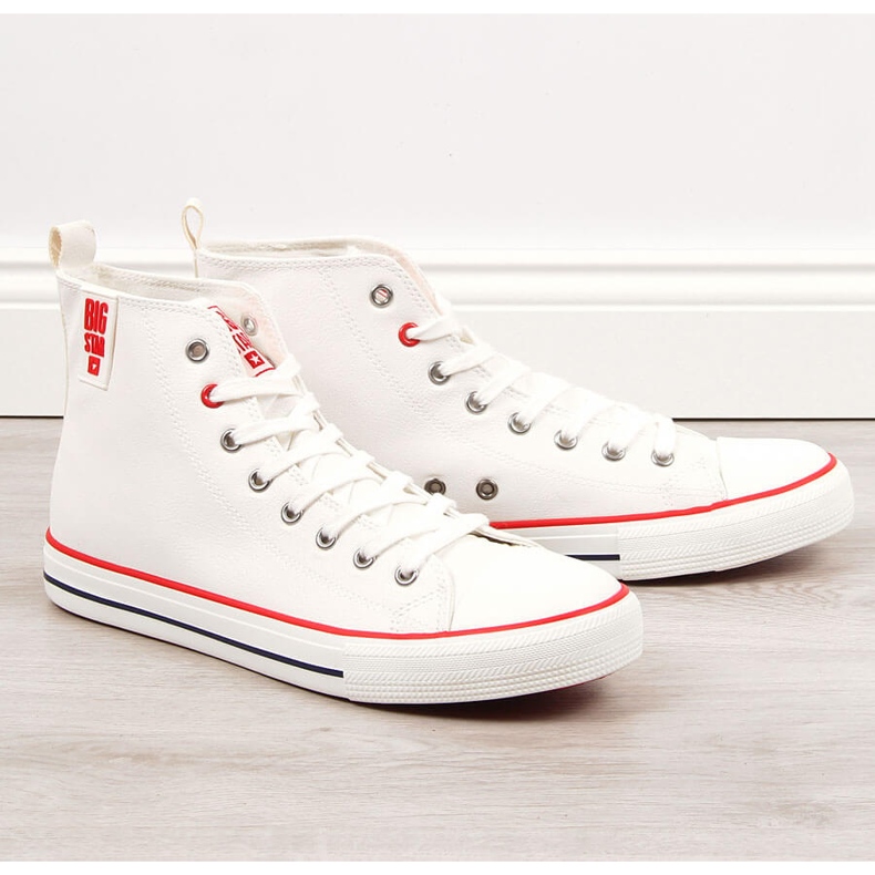 Tenisi înalți pentru bărbați, albi, din piele ecologică, Big Star JJ174071 1