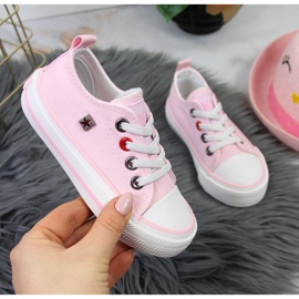 Adidasi pentru fete cu elastice roz Big Star HH374093 1