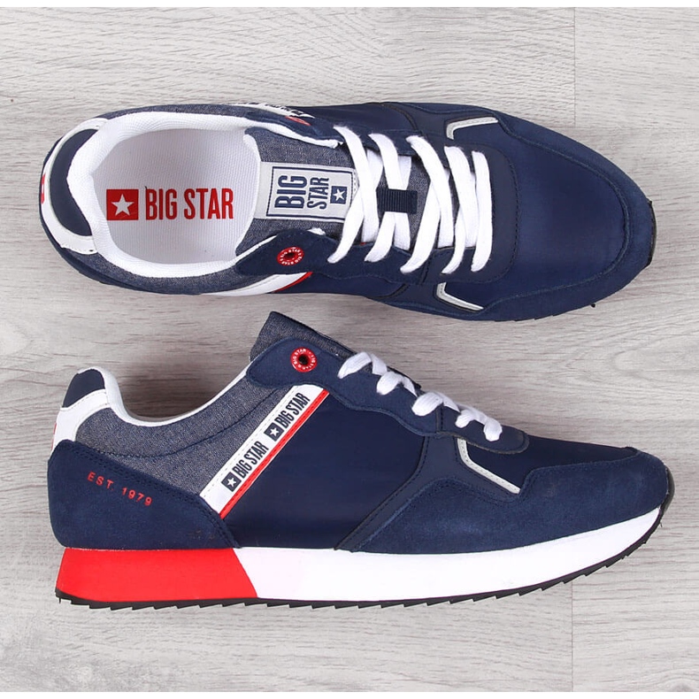 Pantofi sport barbati din piele bleumarin Big Star JJ174146 albastru 1