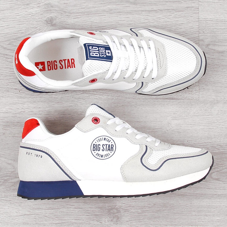 Pantofi sport pentru bărbați din piele PU albă Big Star JJ174141 1