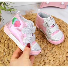Pantofi pentru fete cu velcro Kornecki 6790 roz 1