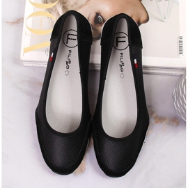 Balerini ajurat damă din piele neagră Filippo negru 1