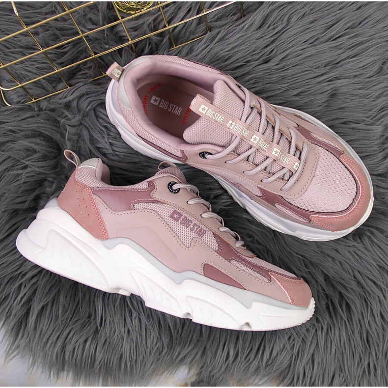 Pantofi sport de dama pe platforma roz Big Star HH274258 1