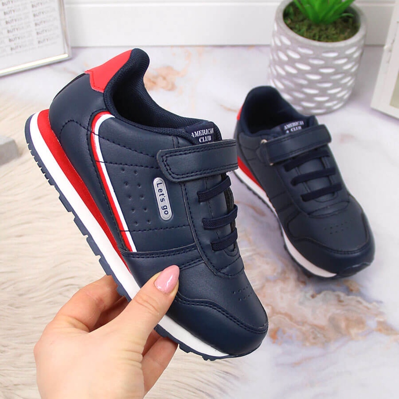 American Club pantofi sport velcro bleumarin pentru copii albastru marin 1
