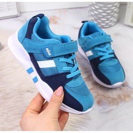 Pantofi sport pentru baieti cu Velcro albastru Befado albastru marin 1