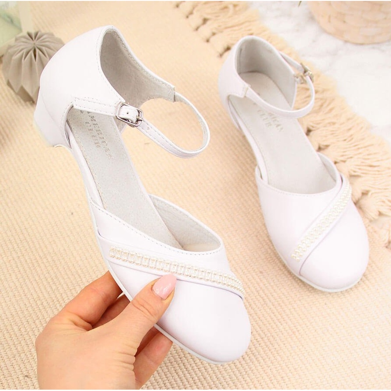 Sandale pentru prima comuniune fete albe American Club 1