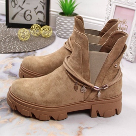 Cizme Jodhpur negre de dama, bej, Filippo 2