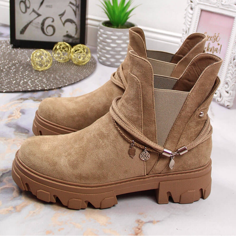 Cizme Jodhpur negre de dama, bej, Filippo 2