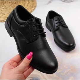 Pantofi negri formali pentru băieți de la American Club negru 1