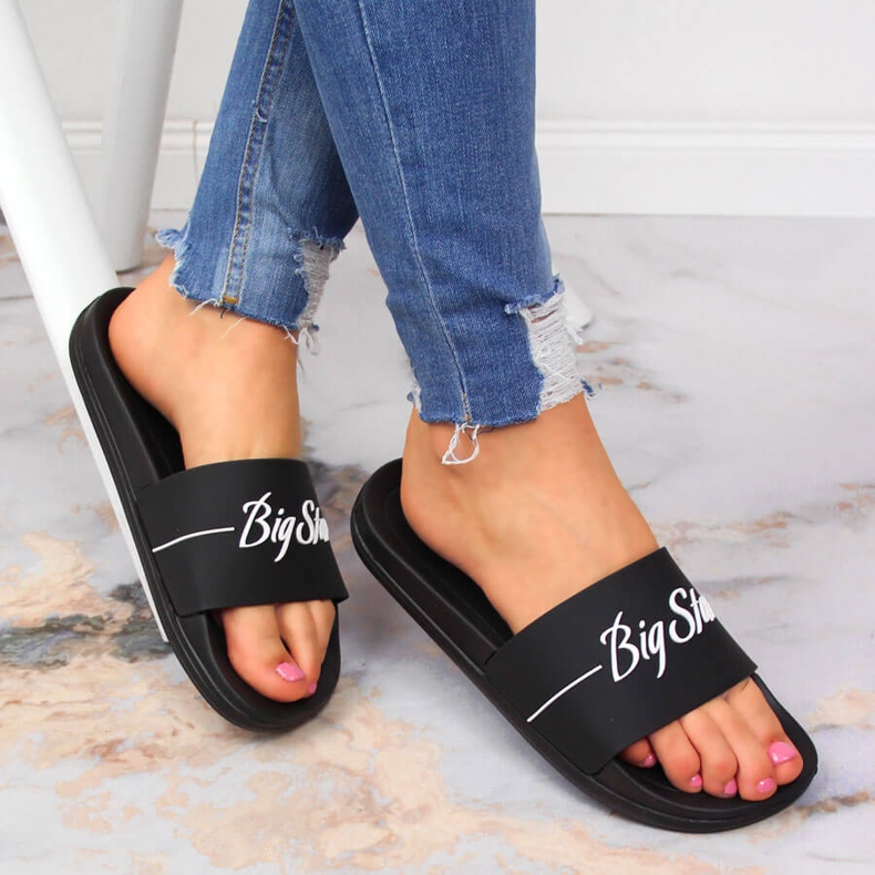 Papuci sport negri Big Star JJ274A300 negru 1