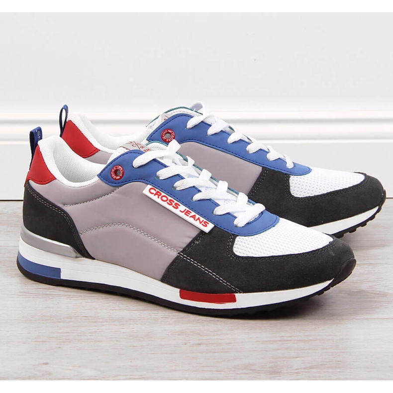 Pantofi sport pentru bărbați din piele Cross Jeans JJ1R4010C gri 1 Pantofi sport pentru bărbați din piele Cross Jeans JJ1R4010C gri 1