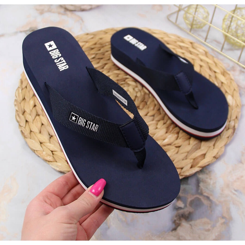 Flip-flops pe pană Big Star JJ274A331 albastru 1