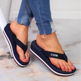 Flip-flops pe pană Big Star JJ274A331 albastru 4