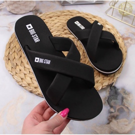 Papuci negri din spumă Big Star JJ274A338 negru 2