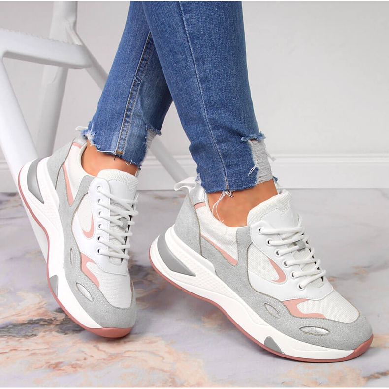 Pantofi sport dama Vinceza albi gri multicolor 1