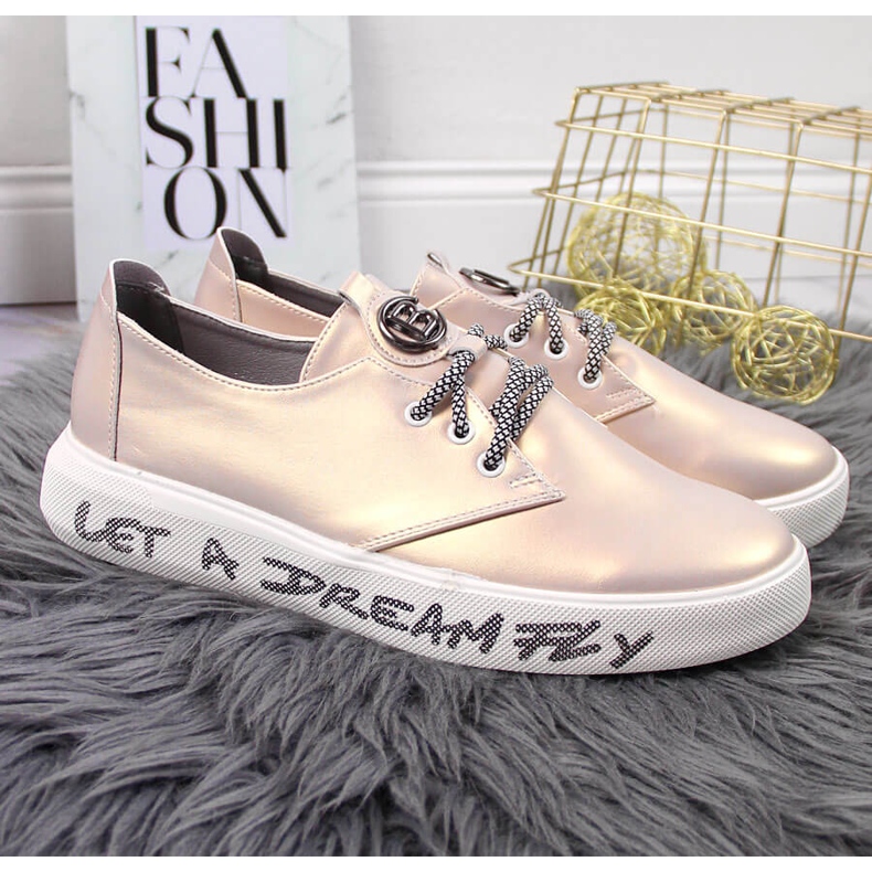 S.Barski Brogues de damă cu platformă roz perlat de S. Barski 2