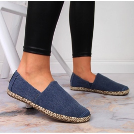 Espadrile din denim de damă Big Star JJ274902 albastru marin 2